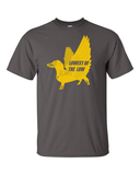 Men’s Flying Weiner Dog Charcoal Grey T-Shirt