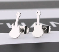 Mini Guitar Earrings (Stainless Steel)